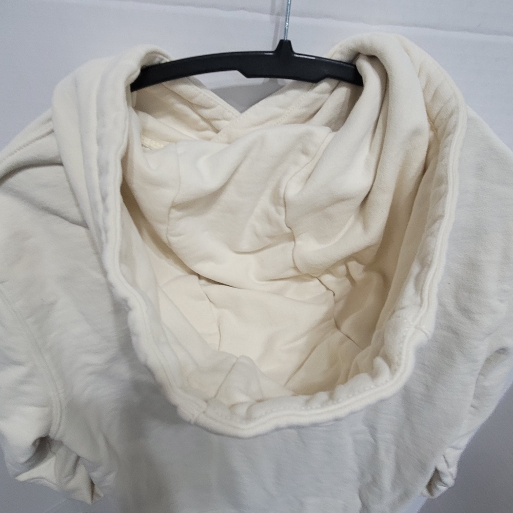 American Eagle Outfitters Cream Hoodie for Men Terrycloth Lining Sz Small - Picture 7 of 11